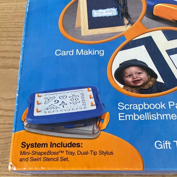 Fiskars Mini-ShapeBoss Portable Embossing System Cards Scrapbook w Stencils Tool - Picture 5 of 9